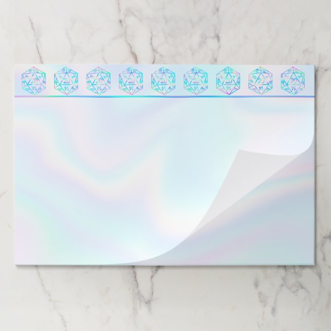 RPG Dice | Holo Fantasy Tabletop Gamer Branding Paper Pad (Folded)