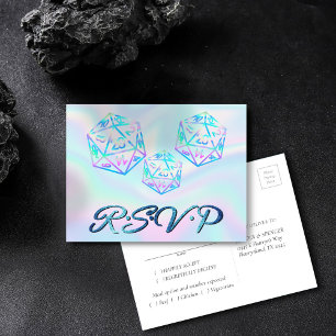 RPG Dice   Holo Fantasy Tabletop Gamer Entree RSVP Invitation Postcard