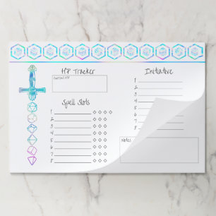 RPG Dice Holo Fantasy Tabletop Gamer Session Paper Pad