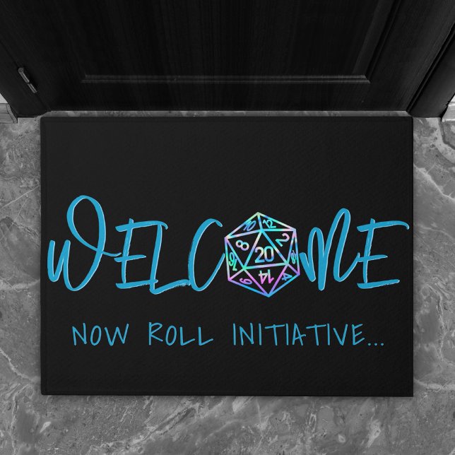 RPG Dice | Holo Fantasy Tabletop Gamer Welcome Doormat (Creator Uploaded)