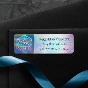 RPG Dice   Holo Fantasy Tabletop PnP Gamer Address Label