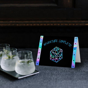 RPG Dice   Holo Fantasy Tabletop PnP Gamer Photo Letterpress Thank You Card