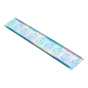 RPG Dice Holo Fantasy Tabletop Retro PnP Gamer Ruler