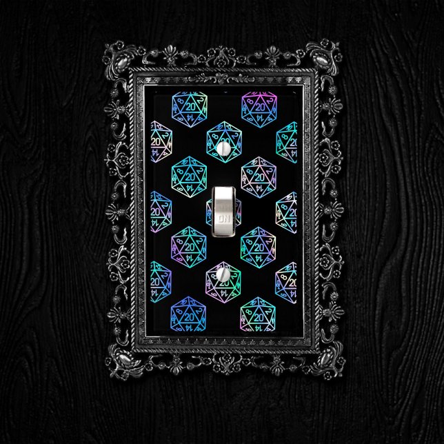 RPG Dice | Holo Old School Tabletop PnP Roleplayer Light Switch Cover (Creator Uploaded)