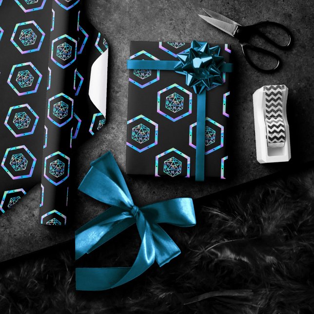 RPG Dice | Holo Old School Tabletop PnP Roleplayer Wrapping Paper (Creator Uploaded)