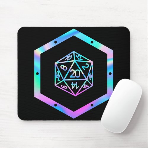 RPG Dice  Holo Retro Fantasy Tabletop PnP Gamer Mouse Pad
