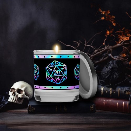 RPG Dice  Holo Retro Fantasy Tabletop PnP Gamer Scented Candle