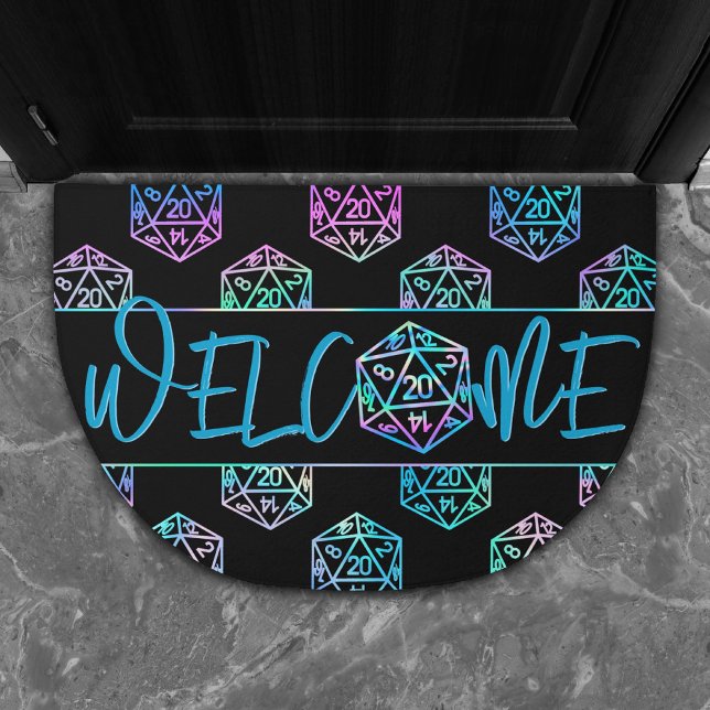 RPG Dice | Holo Retro Tabletop Roleplayer Welcome Doormat (Creator Uploaded)