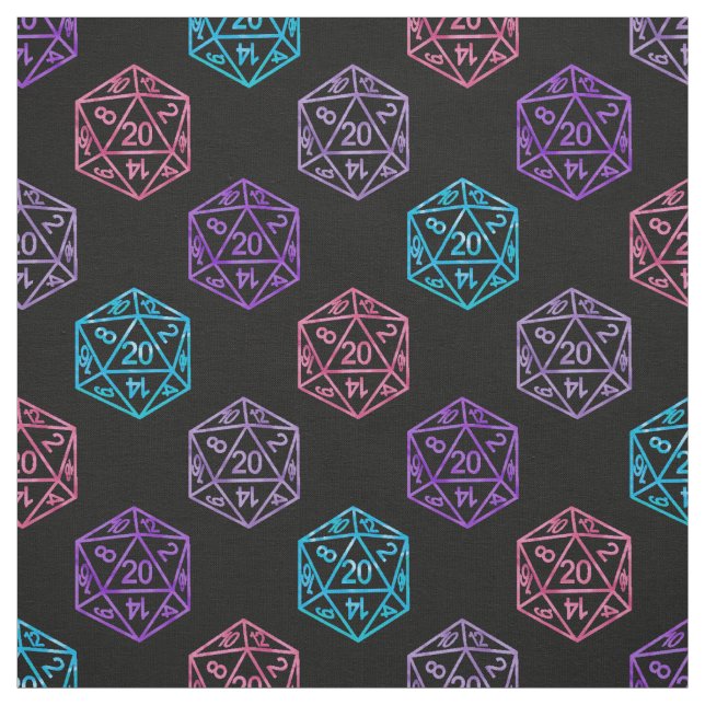 RPG Dice | Iridescent Retro Tabletop Roleplayer Fabric (Swatch)