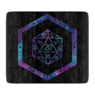 RPG Dice Nebula Fantasy Retro Tabletop PnP Gamer Cutting Board