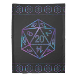 RPG Dice   Nebula Fantasy Retro Tabletop PnP Gamer Duvet Cover