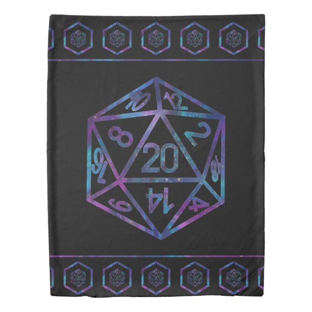 RPG Dice | Nebula Fantasy Retro Tabletop PnP Gamer Duvet Cover (Front)