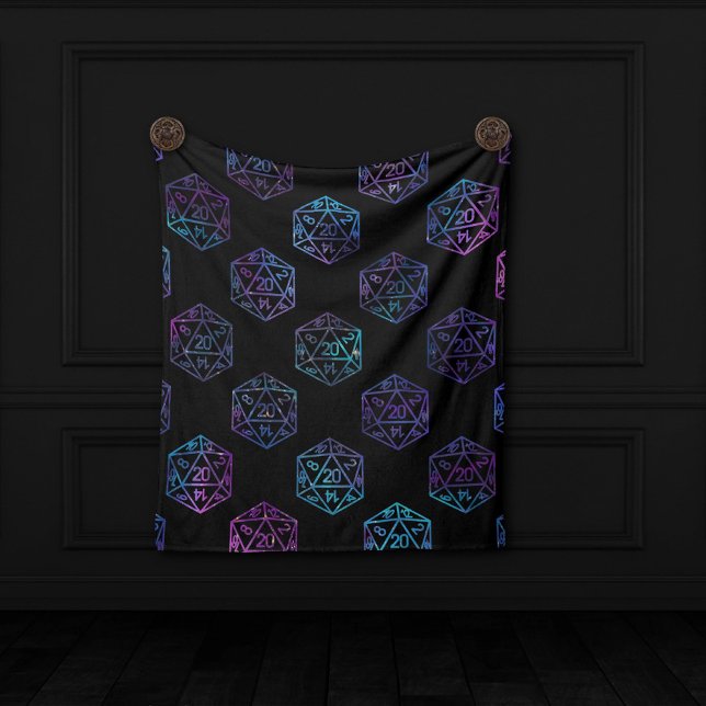 RPG Dice | Nebula Fantasy Retro Tabletop PnP Gamer Fleece Blanket (Creator Uploaded)