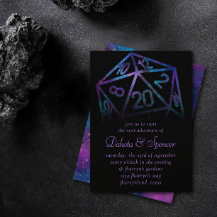 RPG Dice Nebula Fantasy Retro Tabletop PnP Gamer Invitation