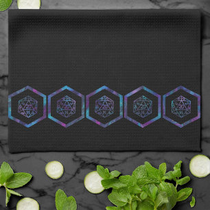 RPG Dice Nebula Fantasy Retro Tabletop PnP Gamer Kitchen Towel