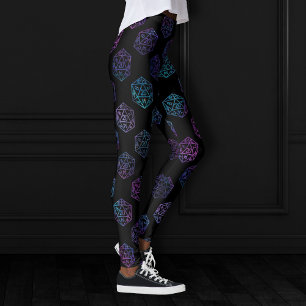 RPG Dice Nebula Fantasy Retro Tabletop PnP Gamer Leggings