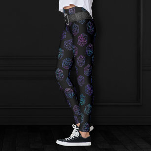 RPG Dice Nebula Fantasy Retro Tabletop PnP Gamer Leggings