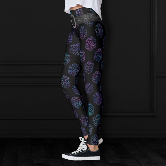 RPG Dice | Nebula Fantasy Retro Tabletop PnP Gamer Leggings (Creator Uploaded)