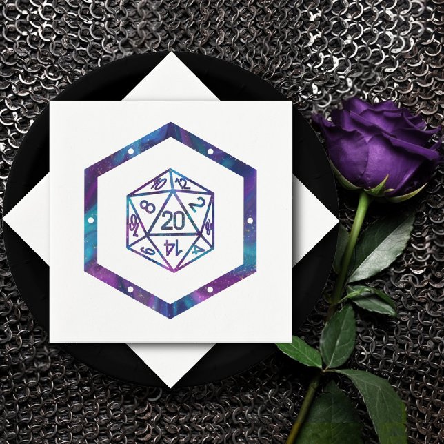 RPG Dice | Nebula Fantasy Retro Tabletop PnP Gamer Napkins (Creator Uploaded)