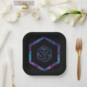 RPG Dice   Nebula Fantasy Retro Tabletop PnP Gamer Paper Plates