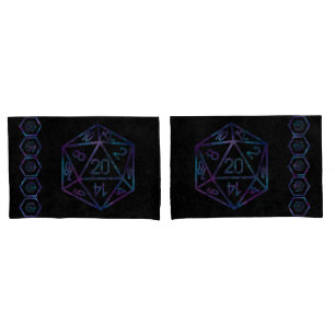 RPG Dice Nebula Fantasy Retro Tabletop PnP Gamer Pillow Case