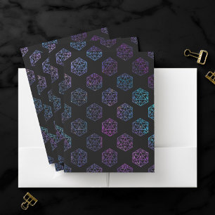 RPG Dice   Nebula Fantasy Retro Tabletop PnP Gamer Pocket Folder