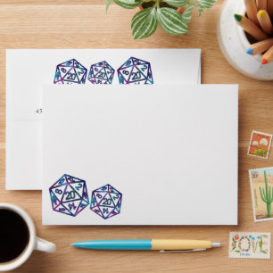 RPG Dice Nebula Fantasy Tabletop Gamer Address Envelope