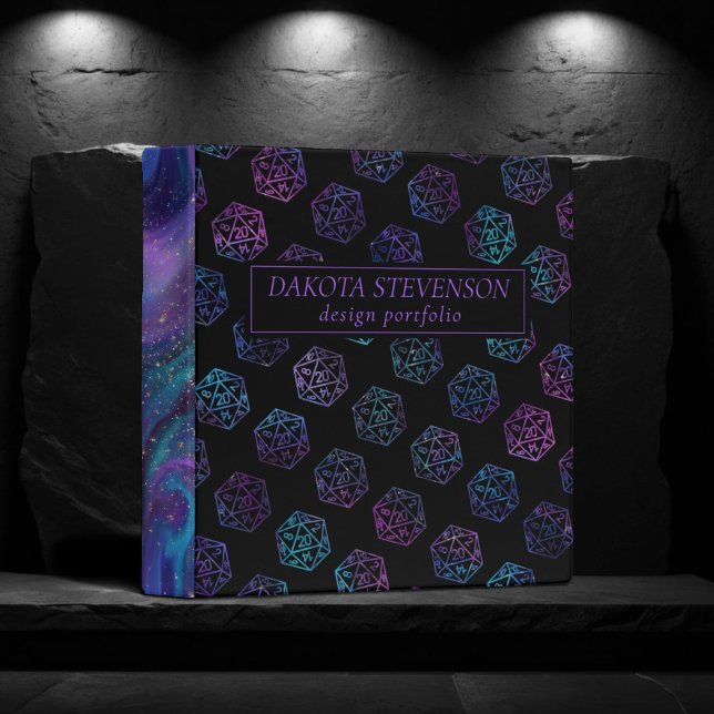 RPG Dice | Nebula Fantasy Tabletop Gamer Branding 3 Ring Binder (Creator Uploaded)