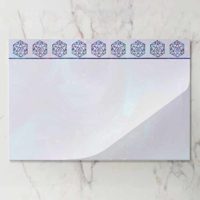 RPG Dice | Nebula Fantasy Tabletop Gamer Branding Paper Pad (Folded)