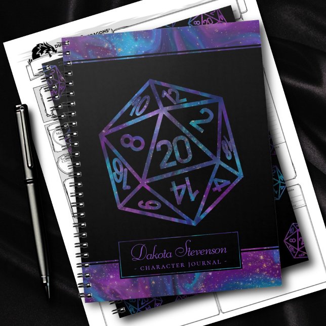 RPG Dice | Nebula Fantasy Tabletop Gamer Character Notebook (Creator Uploaded)