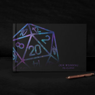 RPG Dice Nebula Fantasy Tabletop Gamer Custom Guest Book