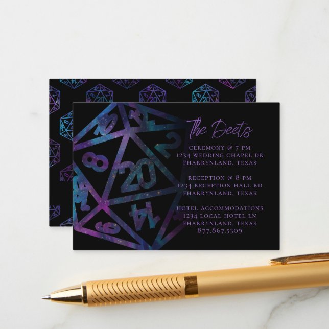 RPG Dice | Nebula Fantasy Tabletop Gamer Details Enclosure Card (Front/Back In Situ)