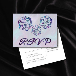 RPG Dice   Nebula Fantasy Tabletop Gamer Meal RSVP Invitation Postcard