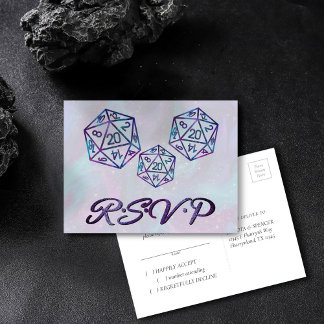 RPG Dice | Nebula Fantasy Tabletop Gamer RSVP Invitation Postcard