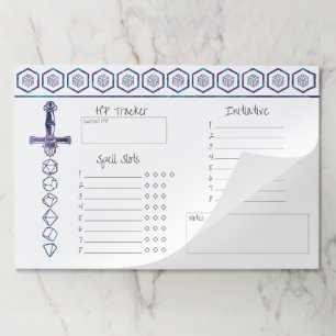 RPG Dice   Nebula Fantasy Tabletop Gamer Session Paper Pad
