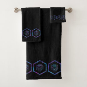 RPG Dice Nebula Fantasy Tabletop Retro PnP Gamer Bath Towel Set