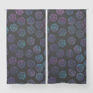 RPG Dice   Nebula Fantasy Tabletop Retro PnP Gamer Sheer Curtains
