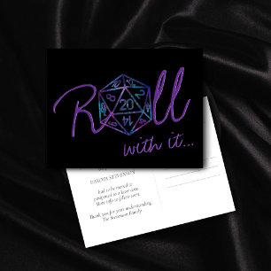 RPG Dice Nebula Tabletop PnP Gamer Date Change Postcard