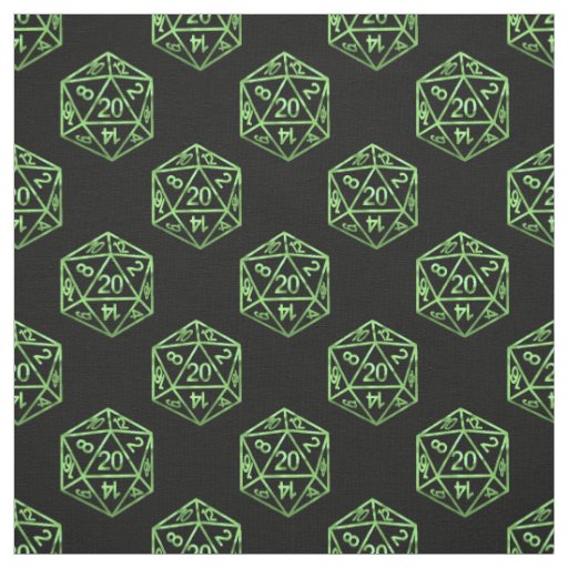 RPG Dice | Neon Green Retro Tabletop Roleplayer Fabric