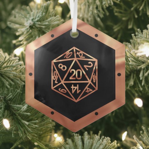 RPG Dice  Orange Fantasy PnP Tabletop Roleplayer Glass Ornament