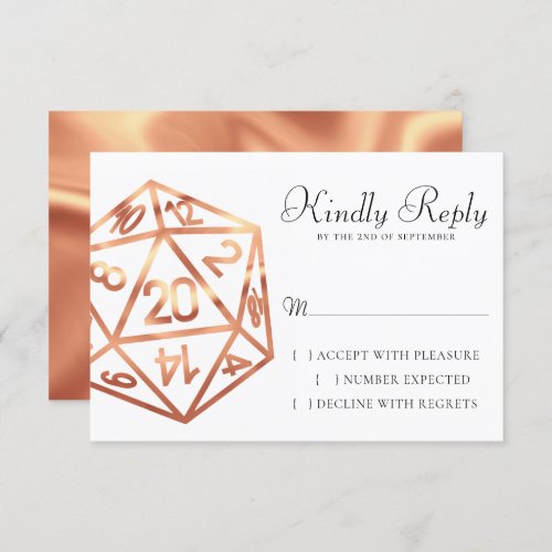 RPG Dice  Orange Fantasy PnP Tabletop Roleplayer RSVP Card