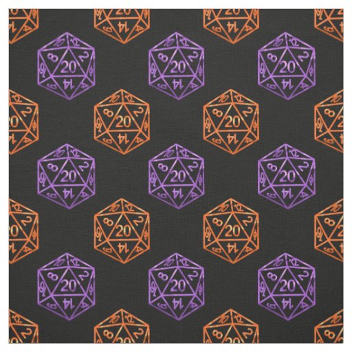RPG Dice | Orange Purple Halloween Tabletop Gamer Fabric
