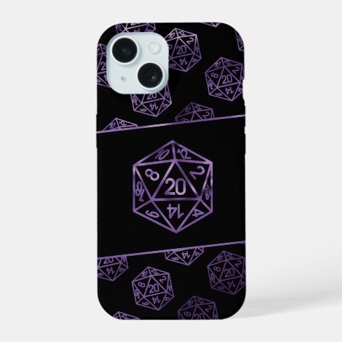 RPG Dice  Purple Fantasy PnP Tabletop Role Player iPhone 15 Case
