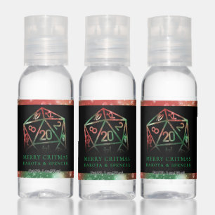 RPG Dice   Red and Green Fantasy Tabletop Gamer Hand Sanitizer