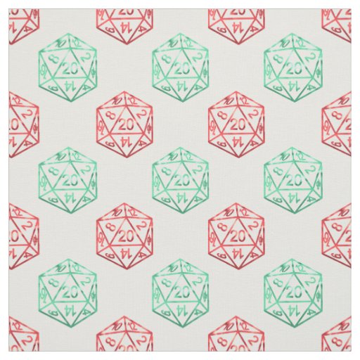 RPG Dice | Red and Green Retro Tabletop Roleplayer Fabric