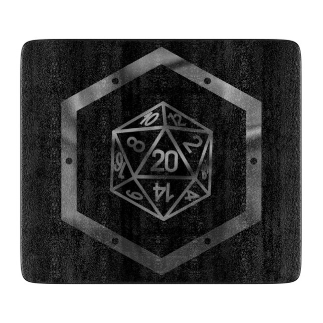 RPG Dice | Retro Old School Tabletop Roleplayer Cutting Board (Front)