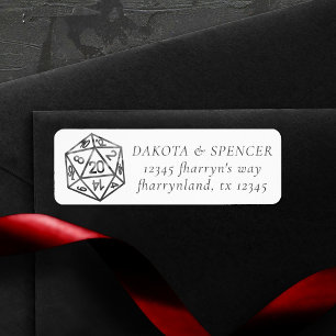 RPG Dice Retro Tabletop PnP Roleplayer Address Label
