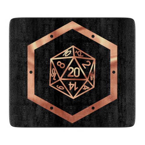 RPG Dice  Rosegold Fantasy Tabletop Roleplayer Cutting Board