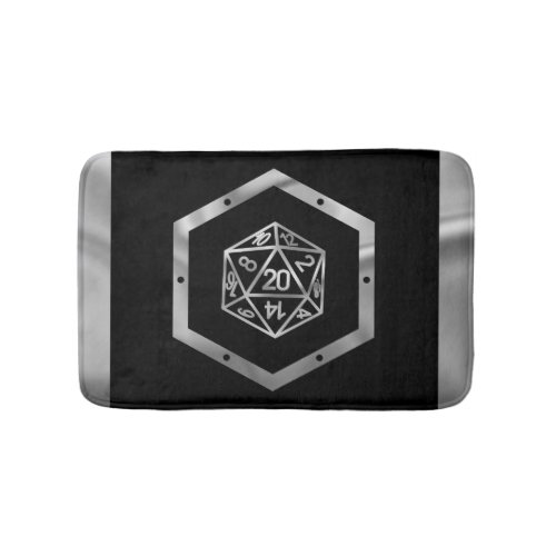 RPG Dice  Silver Fantasy Tabletop PnP Role Player Bath Mat