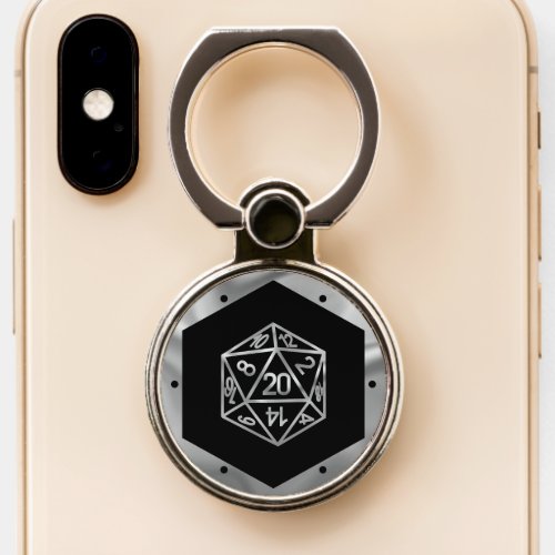 RPG Dice  Silver Fantasy Tabletop PnP Role Player Phone Ring Stand